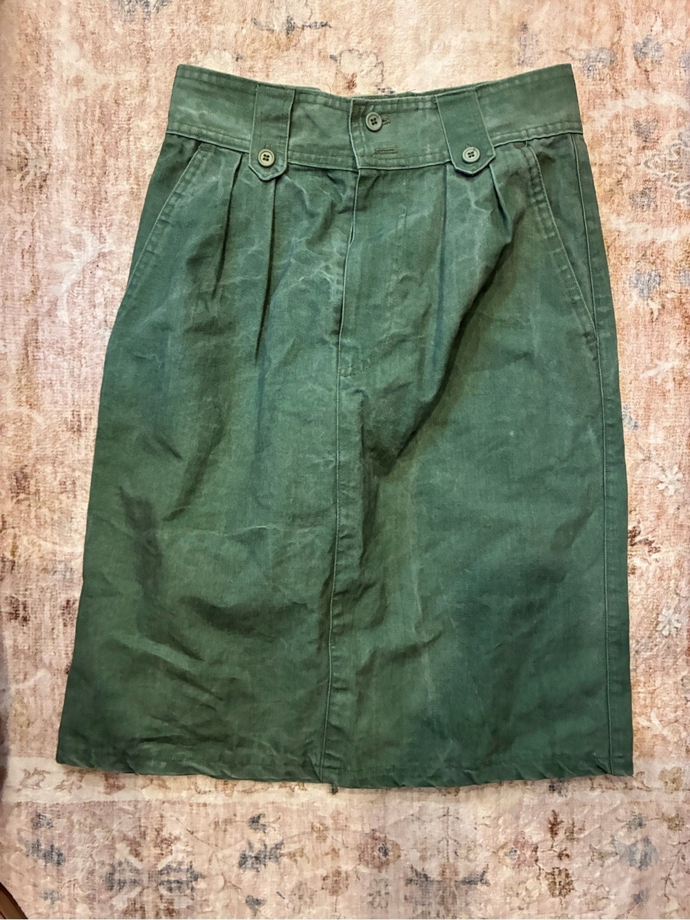 Vintage Safari Skirt High Waisted 1990s Style